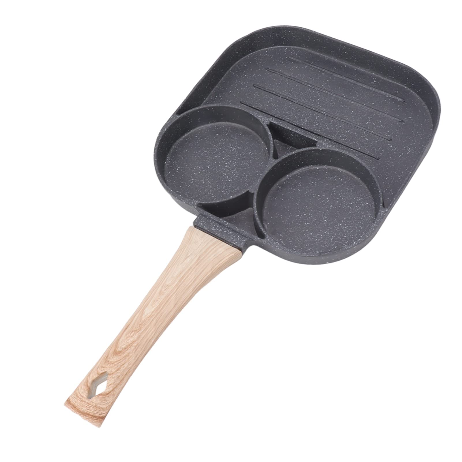 Amazon.com: Wisecoco Egg Frying Pan, 2 Round Cup 3 Section Stick